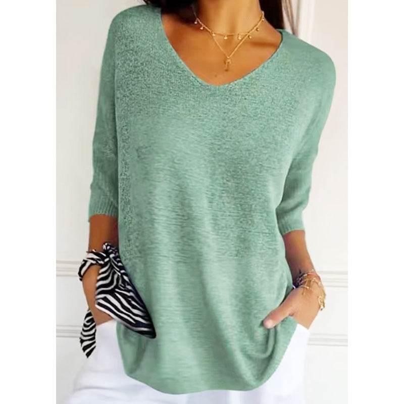 Fully Fashioned Knitwear Women’s V-Neck Sweater - ZA-Zola