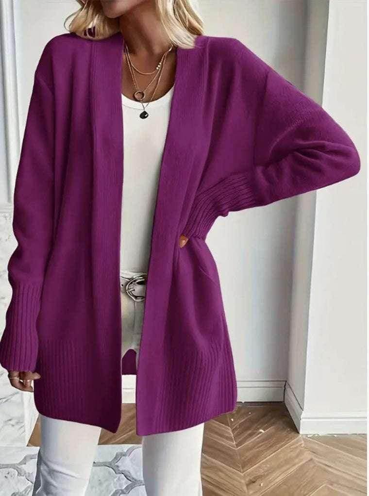 Plus Size Solid Knit Casual Cardigan Women - ZA-Zola