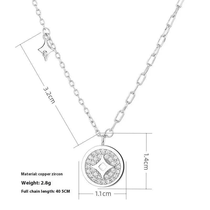 Chinese Style Copper Coin Pendant Necklace - ZA-Zola