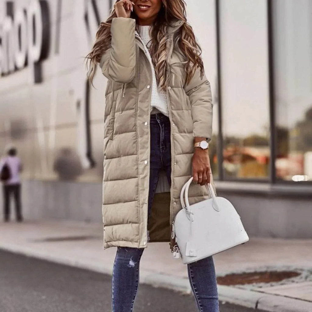 Hooded Single-Breasted Mid-Length Cotton Coat for Women - ZA-Zola
