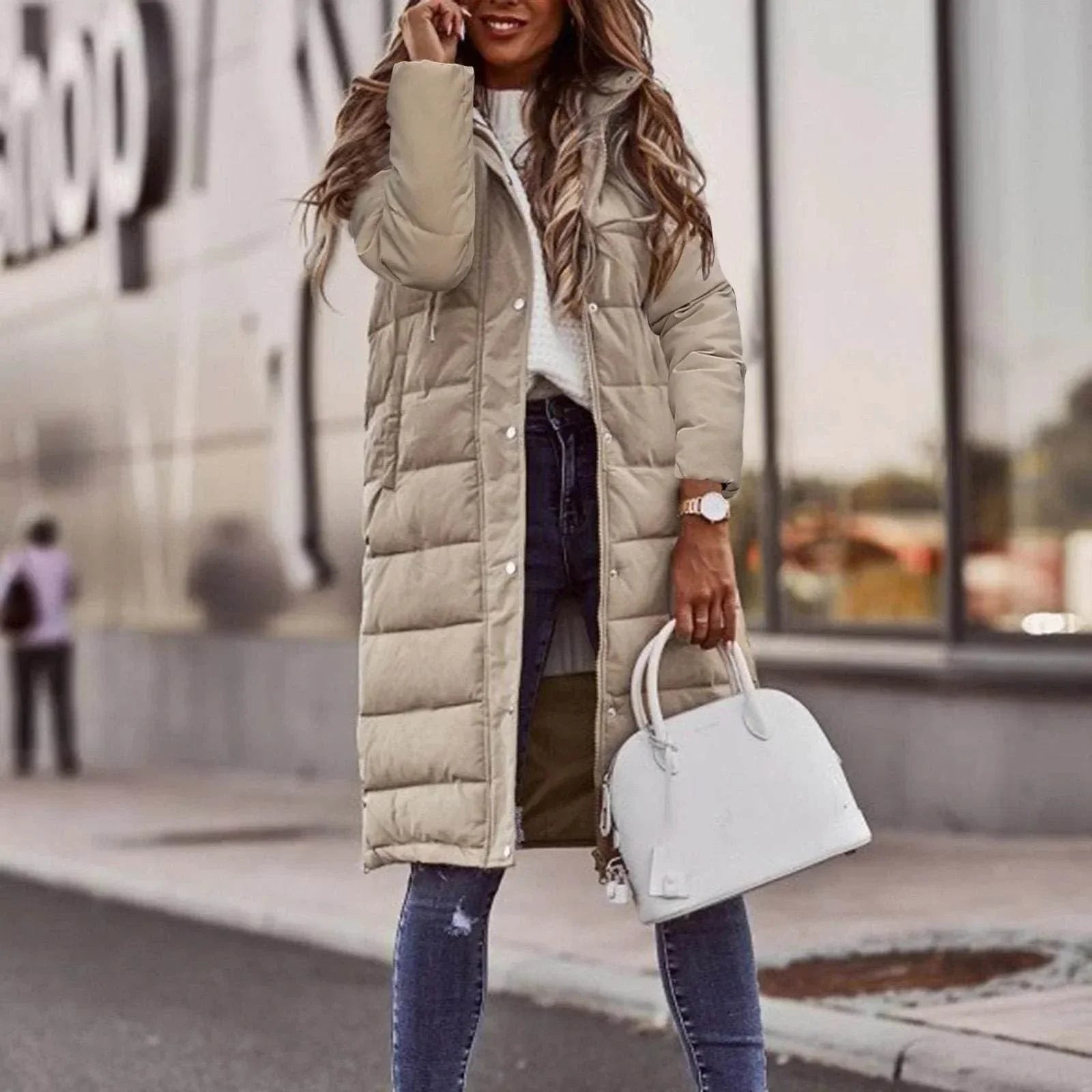 Hooded Single-Breasted Mid-Length Cotton Coat for Women - ZA-Zola