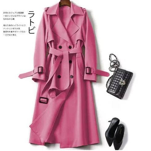 Double-Breasted Mid-Length Trench Coat for Women - ZA-Zola
