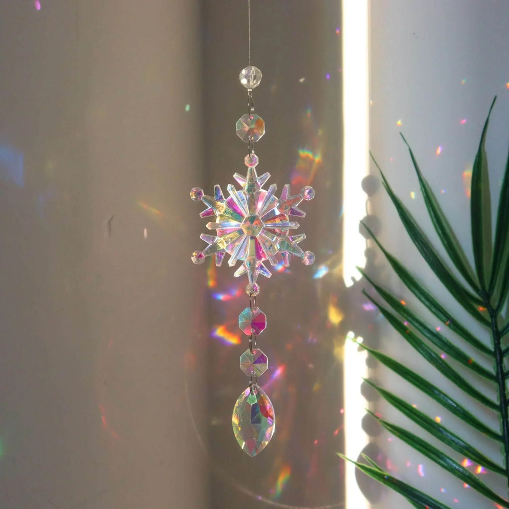 Christmas Crystal Sun Catcher Snowflake Pendant - ZA-Zola