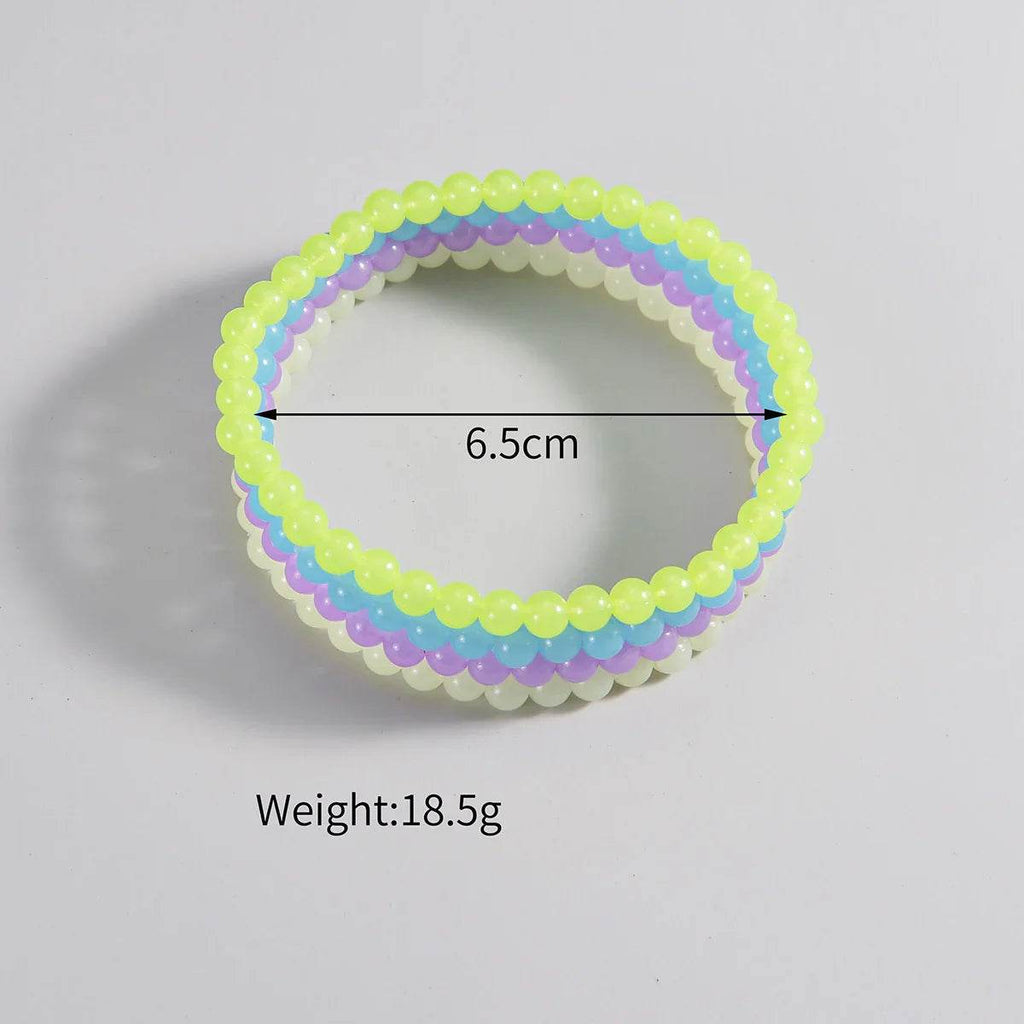 4-Piece Luminous Beaded Anklet Set – Colorful & Stylish - ZA-Zola