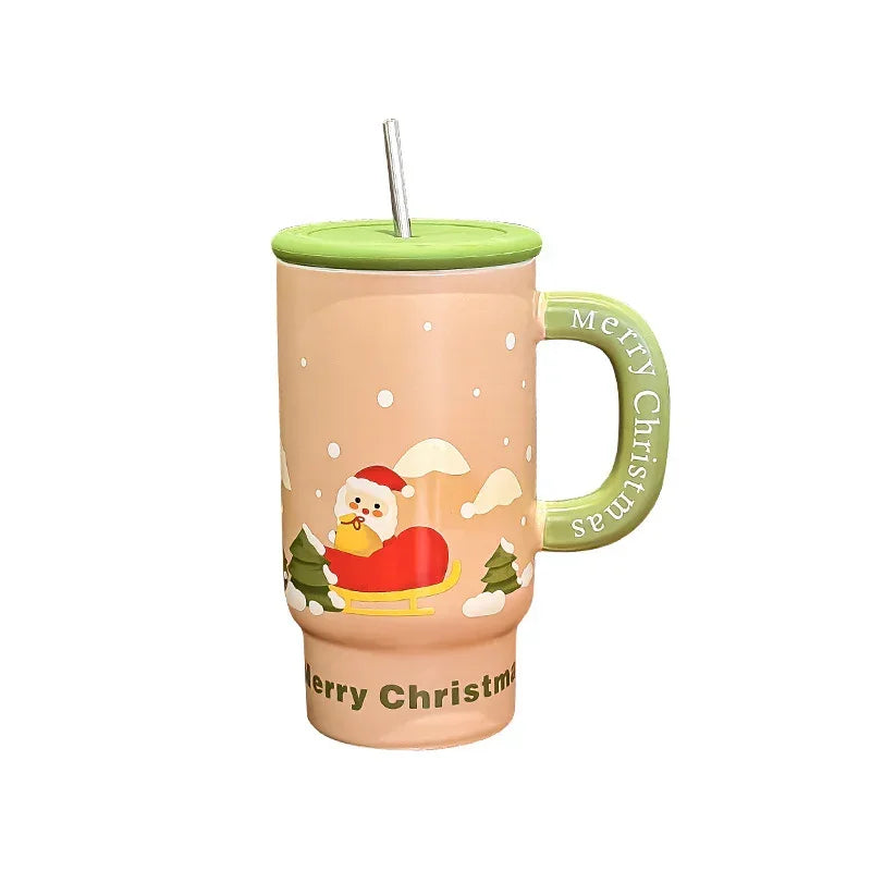 Christmas Ceramic Cup – Large 800ml Festive Mug Gift for Holidays - ZA-Zola