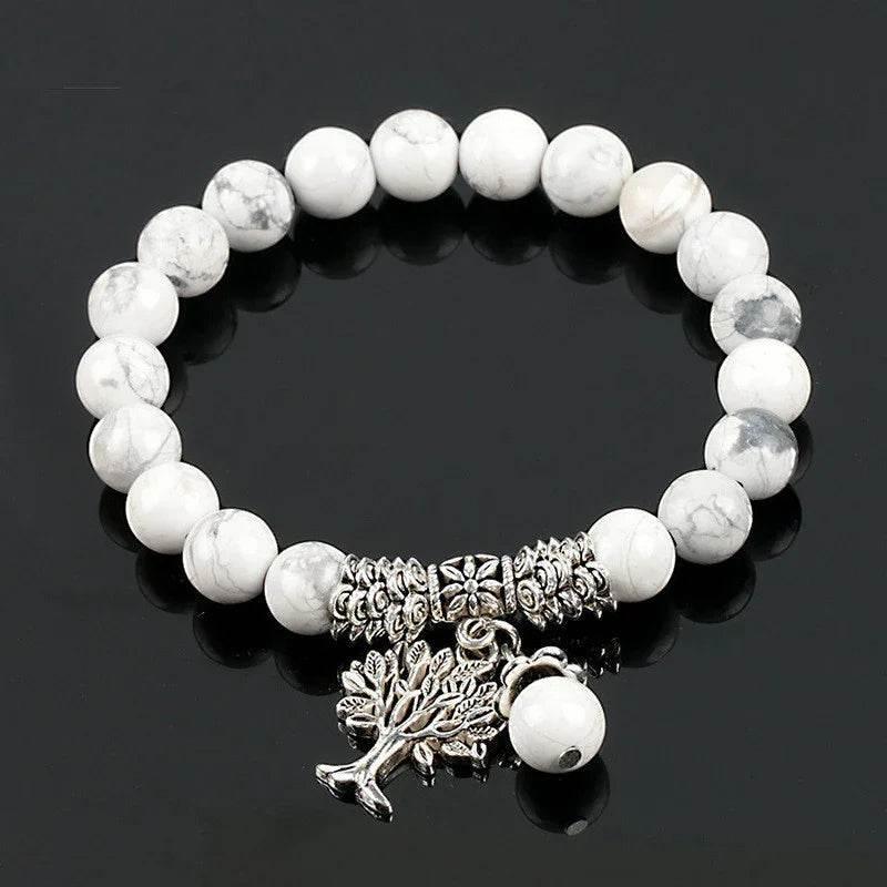 Vintage White Turquoise Bead Bracelet for Women - ZA-Zola