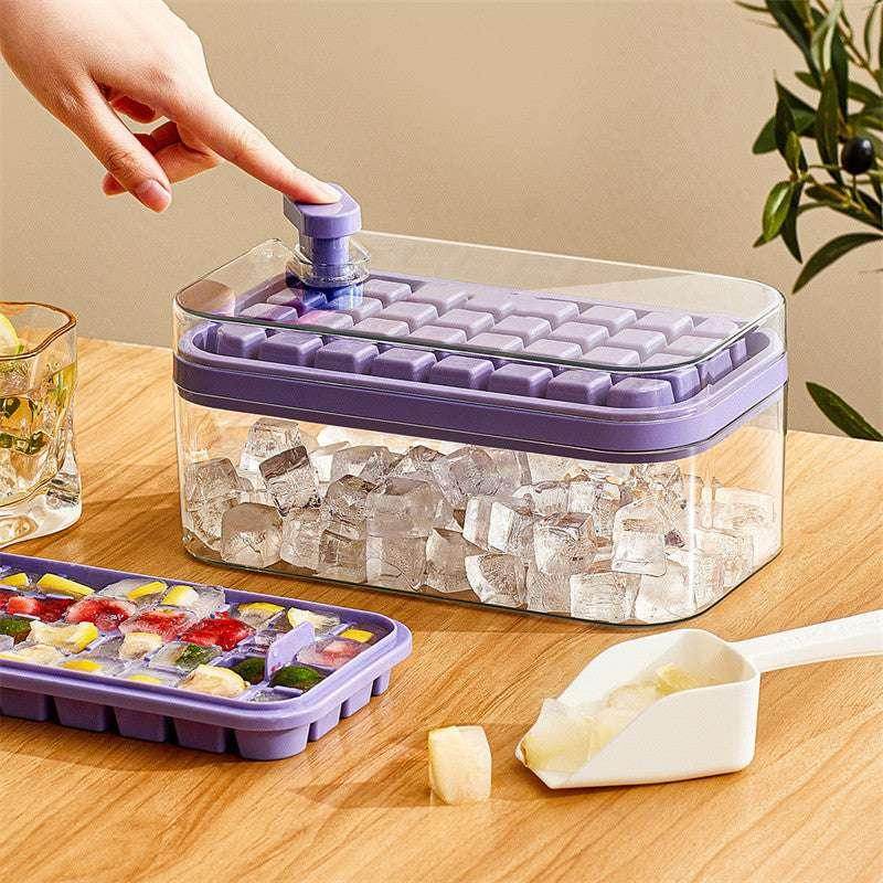 One-Button Ice Cube Tray with Storage Box – Easy Release, BPA-Free - ZA-Zola
