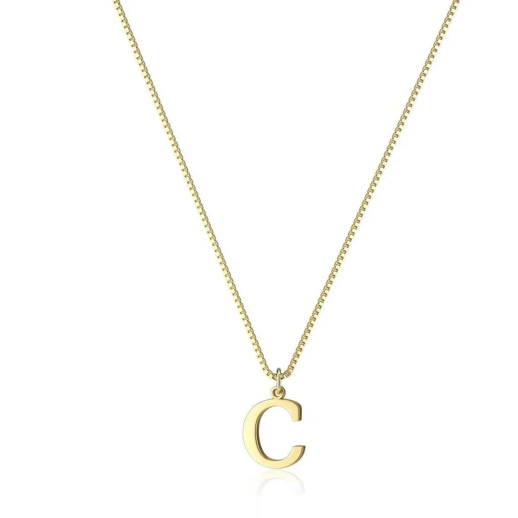 Gold Letter Pendant Necklace – Personalized Charm - ZA-Zola