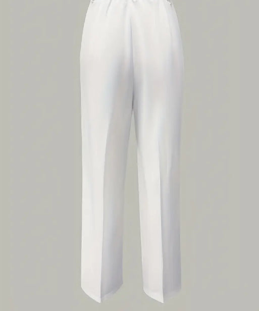 White pants on a light gray background