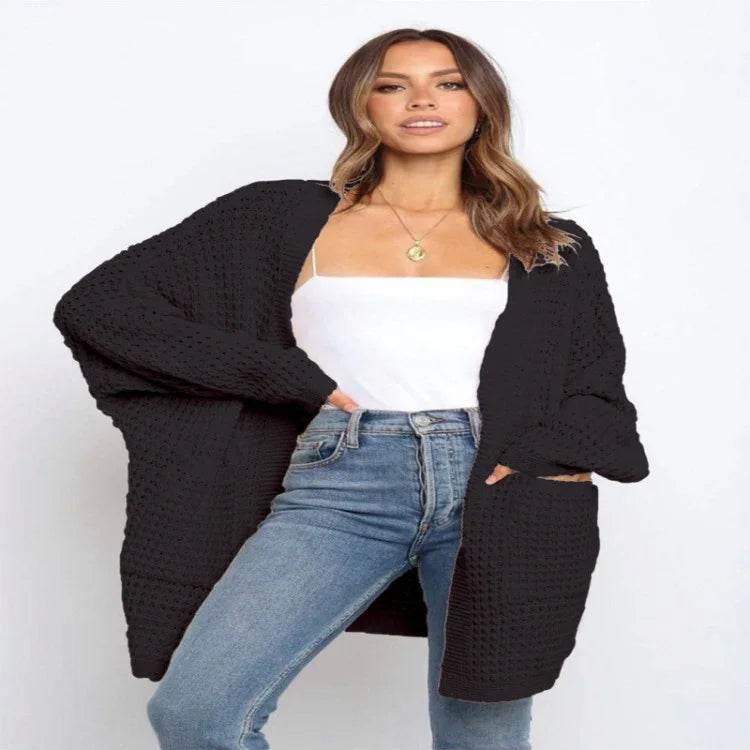 Cozy Long Knit Cardigan – Chunky, Cute & Comfy - ZA-Zola