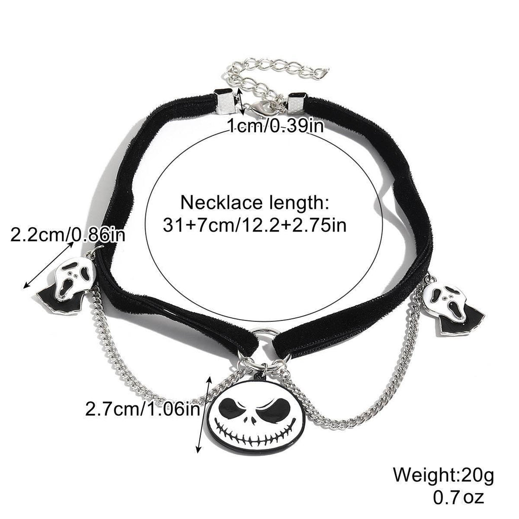 ZA-Zola Halloween Bat Ghost Skull Necklace - ZA-Zola