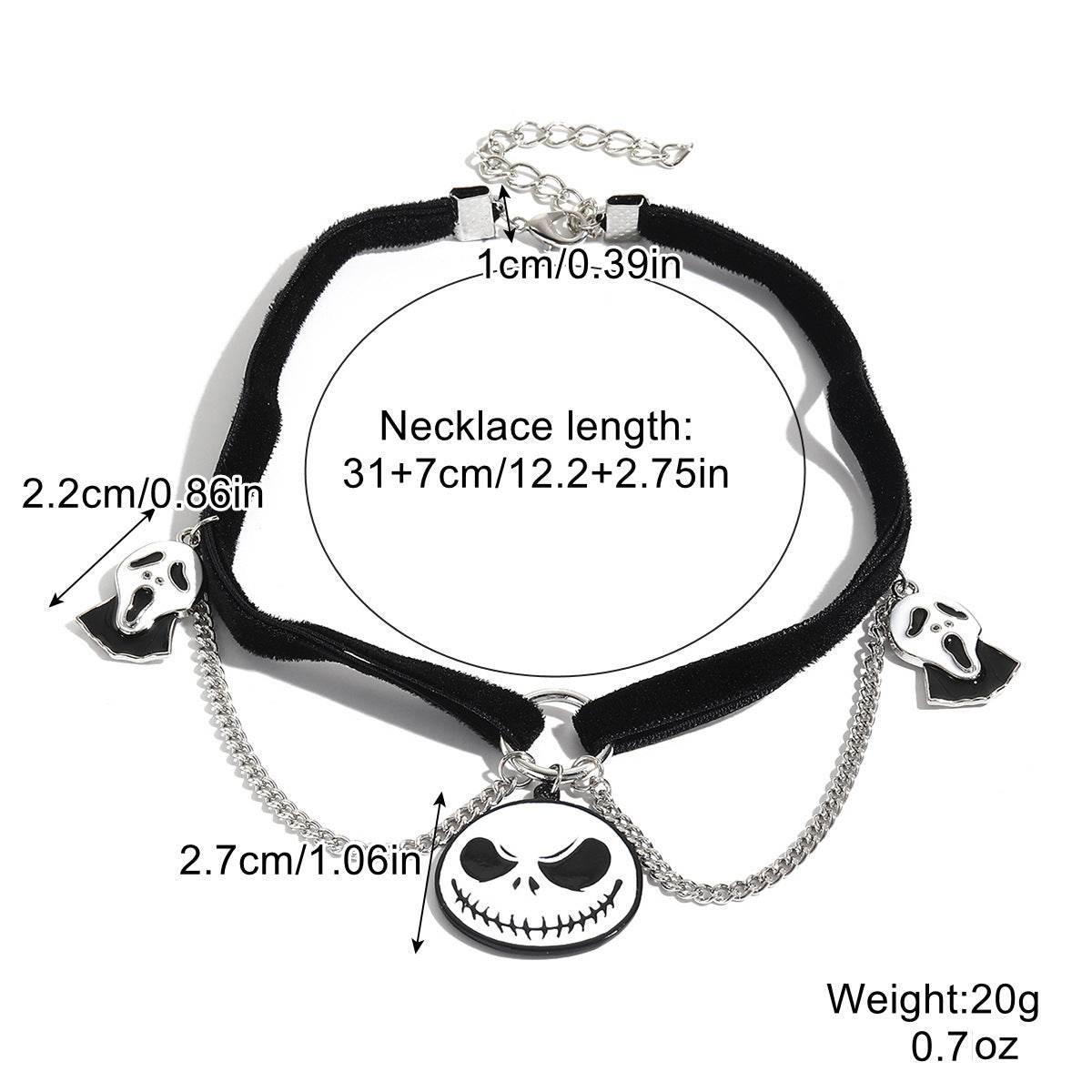 ZA-Zola Halloween Bat Ghost Skull Necklace - ZA-Zola