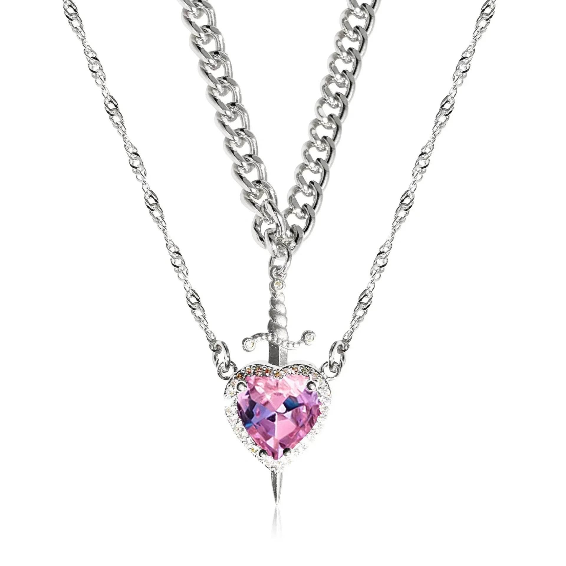Heart & Sword Necklace Set - Gift for Couples - Buy Now! - ZA-Zola
