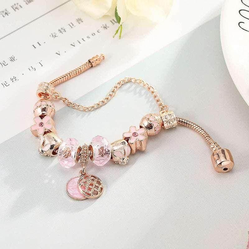 Rose Gold Geometric Love Bracelet for Women - ZA-Zola