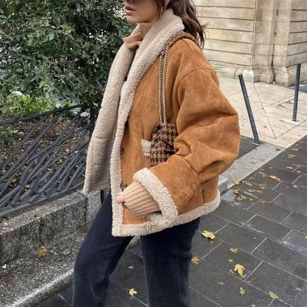 Lapel Woolen Coat with Pockets – Women’s Winter Jacket - ZA-Zola