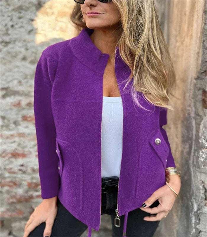 Woolen Lapel Suit Jacket Loose Fit Winter Blazer - ZA-Zola