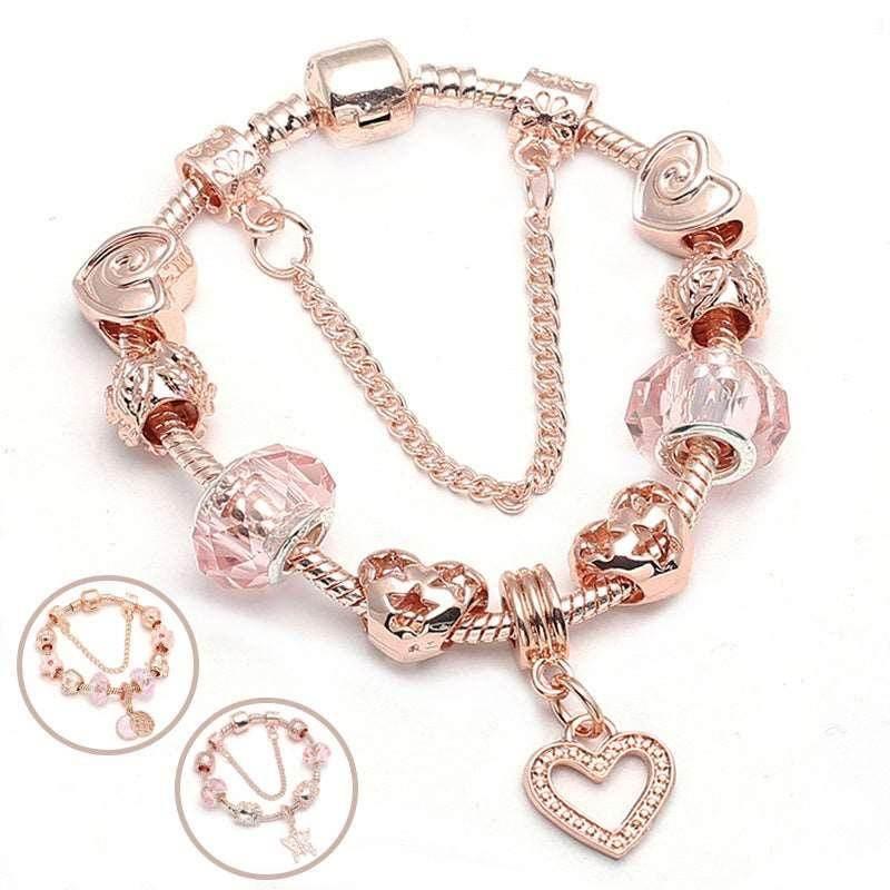 Rose Gold Geometric Love Bracelet for Women - ZA-Zola