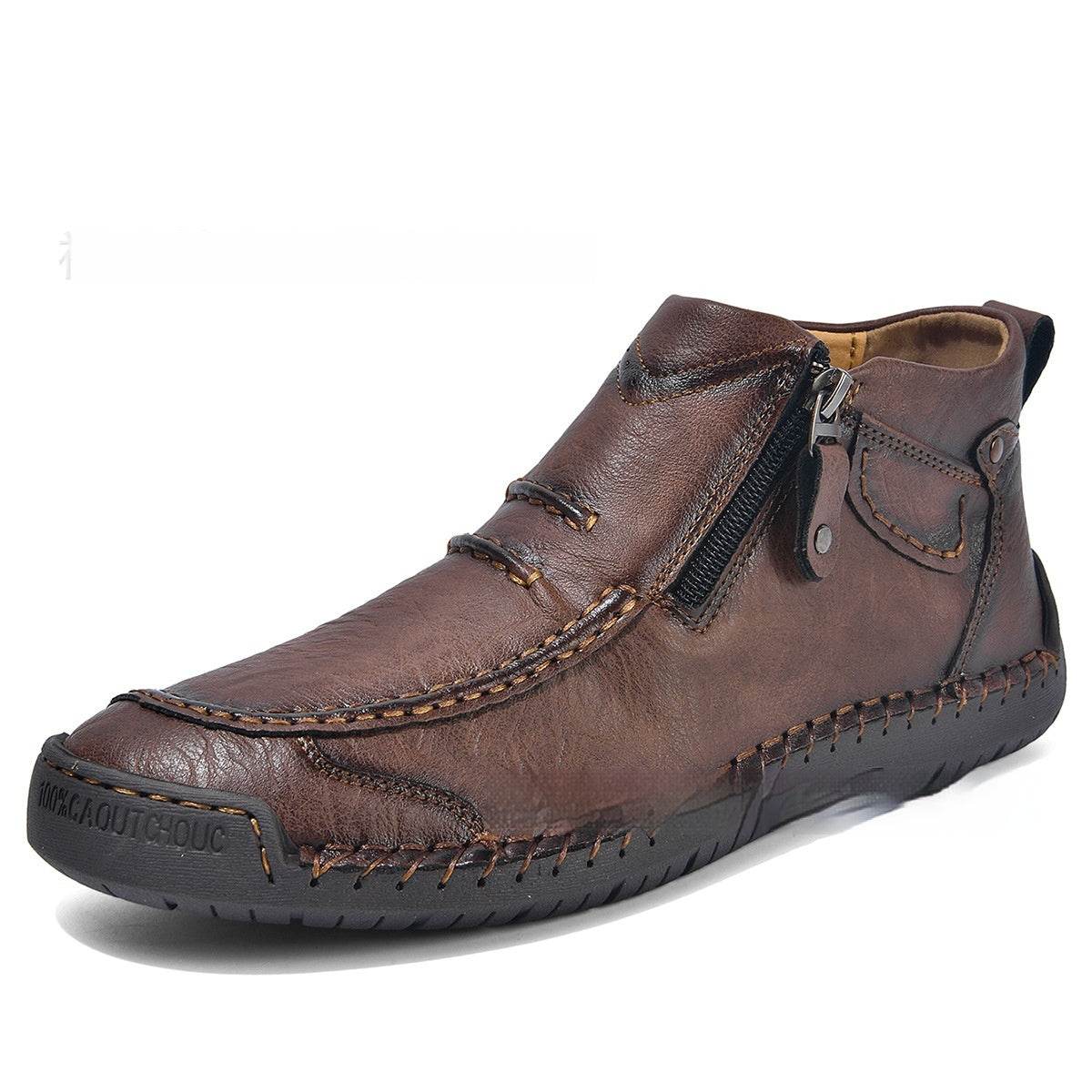 Men’s Flats Ankle Boots | Casual Side Zipper Fashion Shoes - ZA-Zola