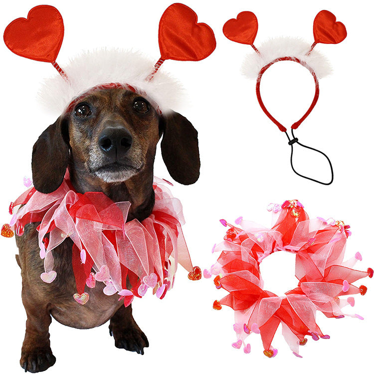Valentine’s Day Pet Hairband – Stylish Dog & Cat Holiday Accessory