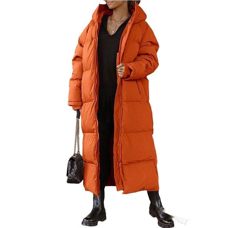 Hooded Long Casual Zip Coat – Stylish Women's Outerwear - ZA-Zola
