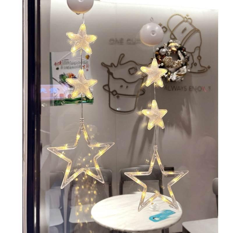 Christmas LED Window Lights 3pcs Star Hanging Lamp - ZA-Zola
