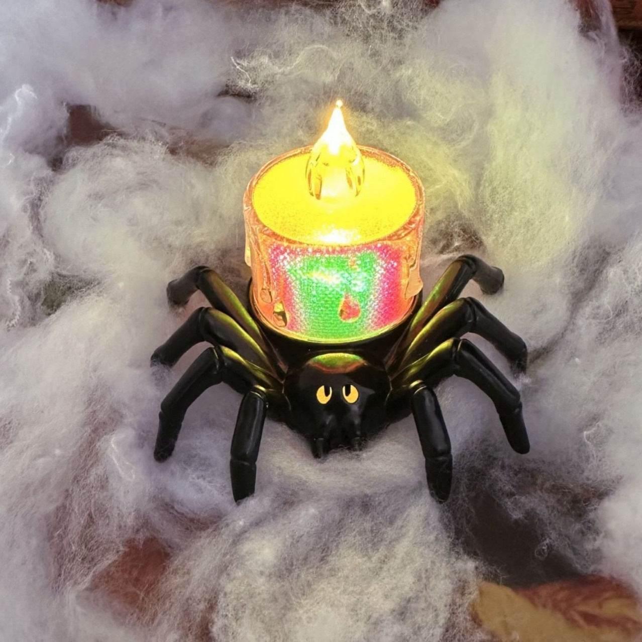 Halloween Pumpkin Spider Candle Light – Creepy Glow - ZA-Zola