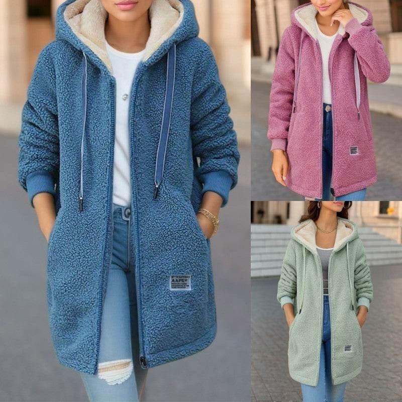 Winter Fleece Hooded Jacket – Casual Zip-Up Hoodie - ZA-Zola