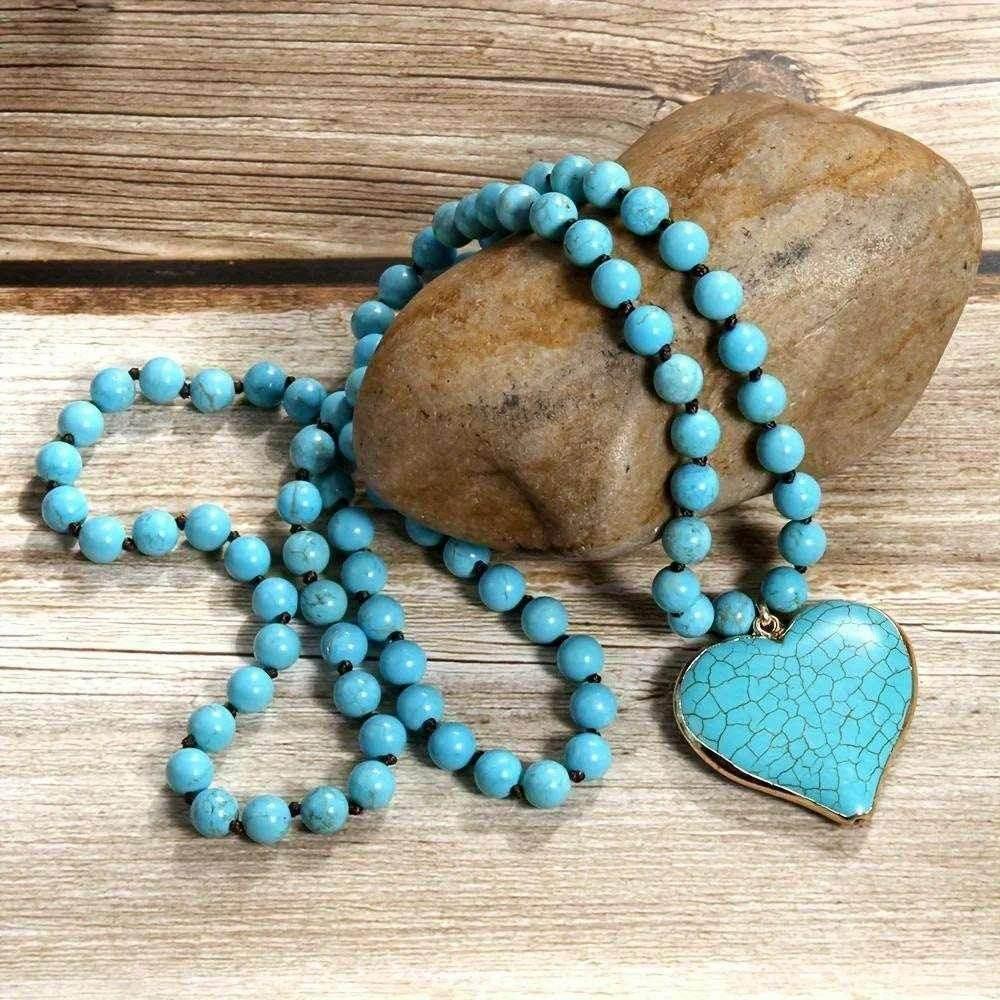 Boho Heart Beaded Necklace – Handmade & Ethnic - ZA-Zola