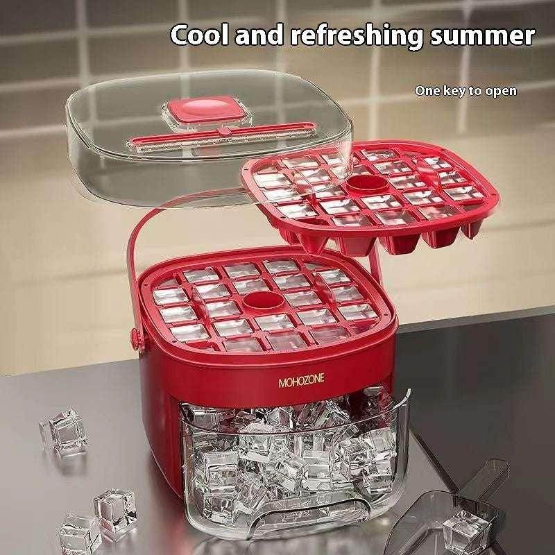Portable 48-Grid Ice Tray & Bucket – 2L Capacity - ZA-Zola