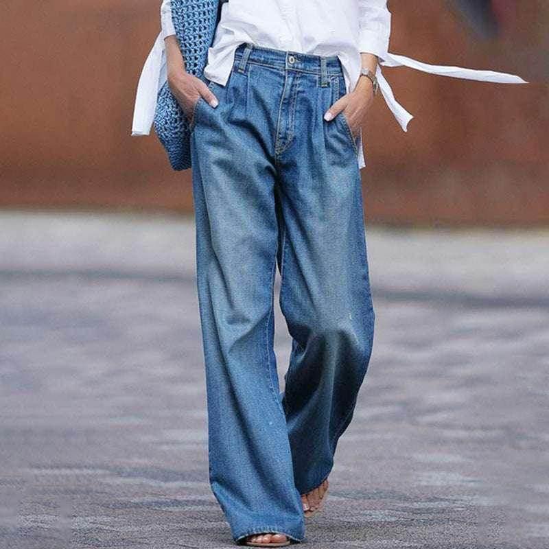 Nostalgic High Waist Slim Fit Denim for Women - ZA-Zola