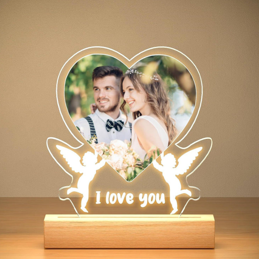 Valentine’s Day Night Light Acrylic Ornament | Personalized Photo Gift