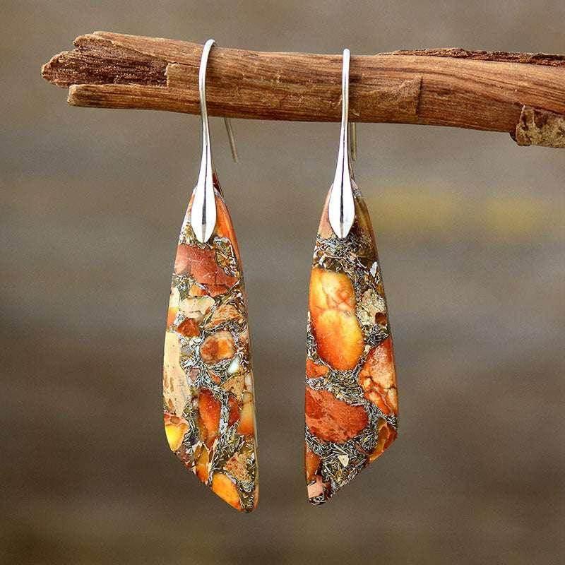 Bohemian Geometric Emperor Stone Earrings - ZA-Zola
