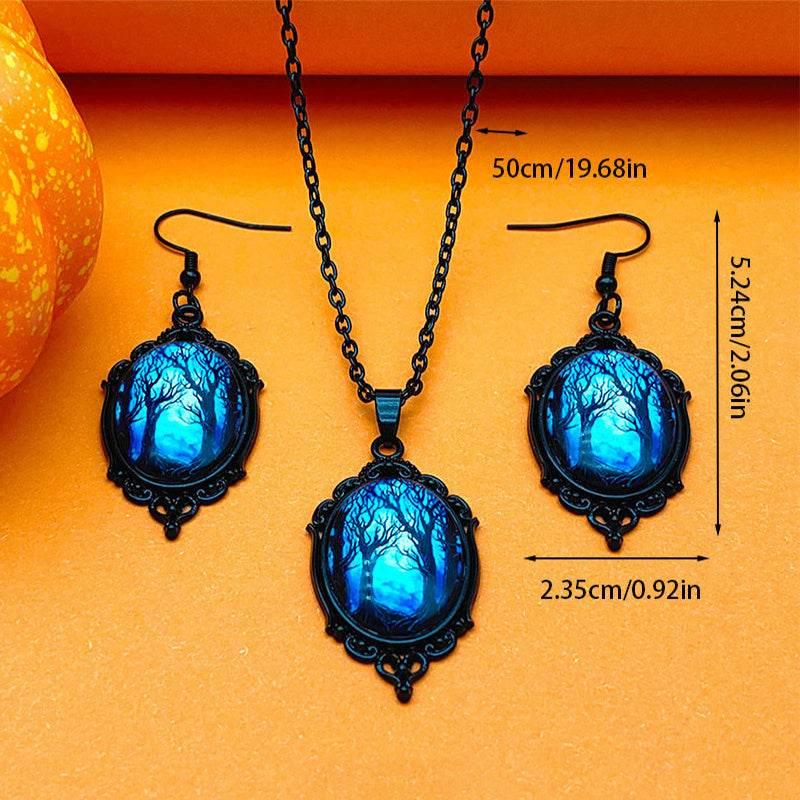 ZA-Zola Halloween Tree Witch Necklace Set - ZA-Zola