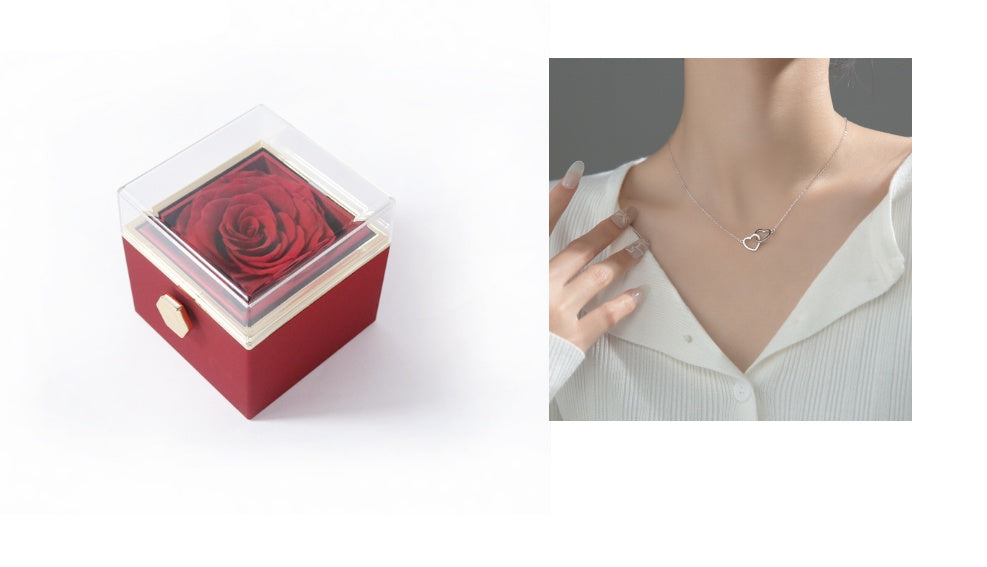 Fashion Acrylic Rotating Rose Jewelry Box | Elegant Gift Box