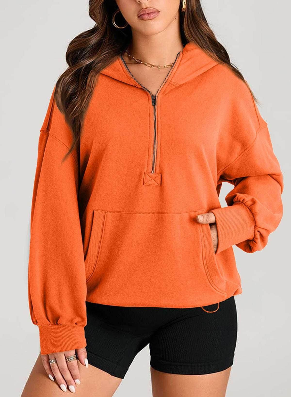 Solid Zip Hoodie – Women's Casual Layer - ZA-Zola