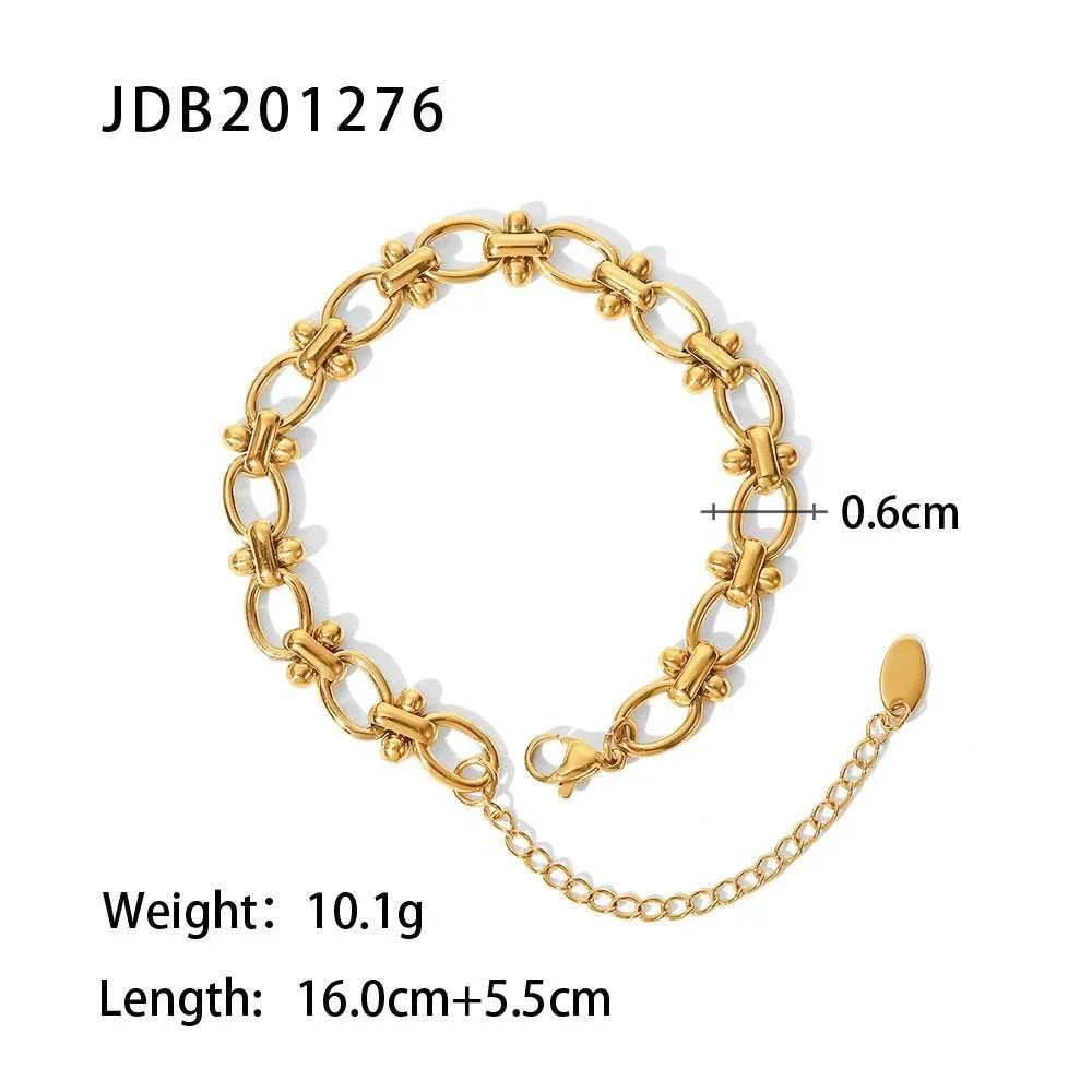 Gold-Plated Zirconia Bracelet – Stainless Steel Chic - ZA-Zola