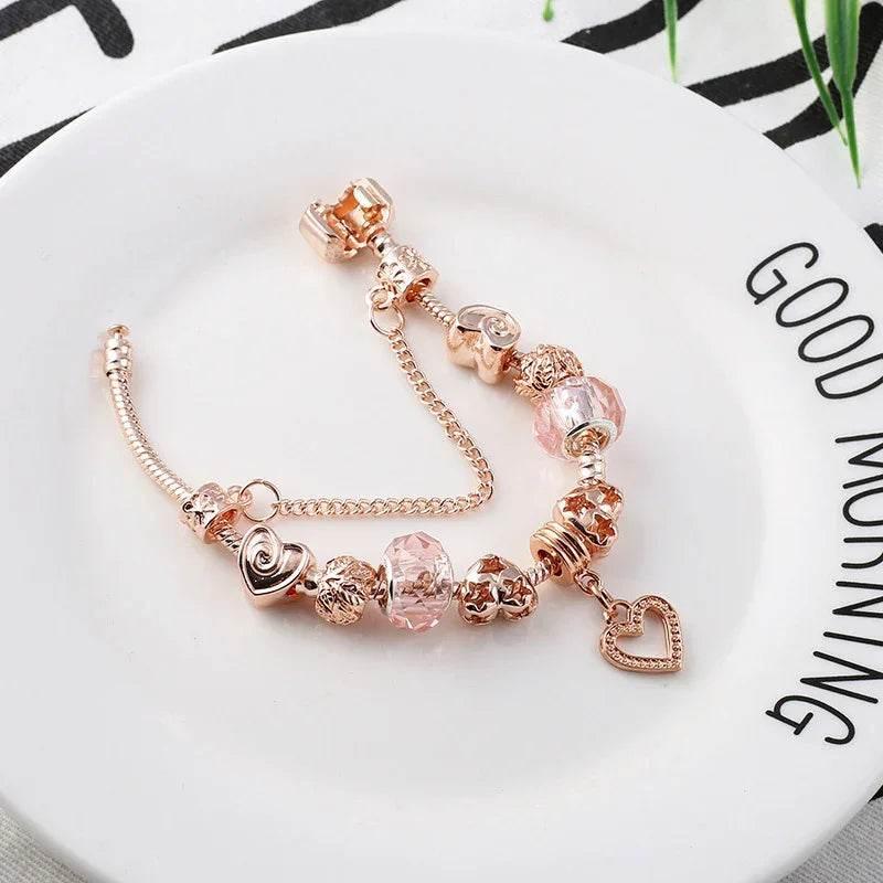 Rose Gold Geometric Love Bracelet for Women - ZA-Zola