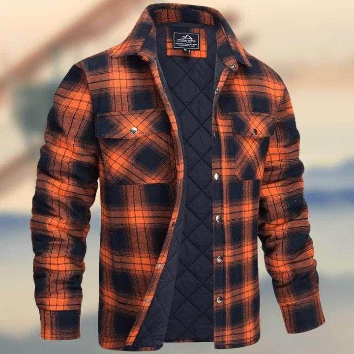 Long Sleeve Lapel Checks Shirt Men's Jacket – Winter Warm - ZA-Zola