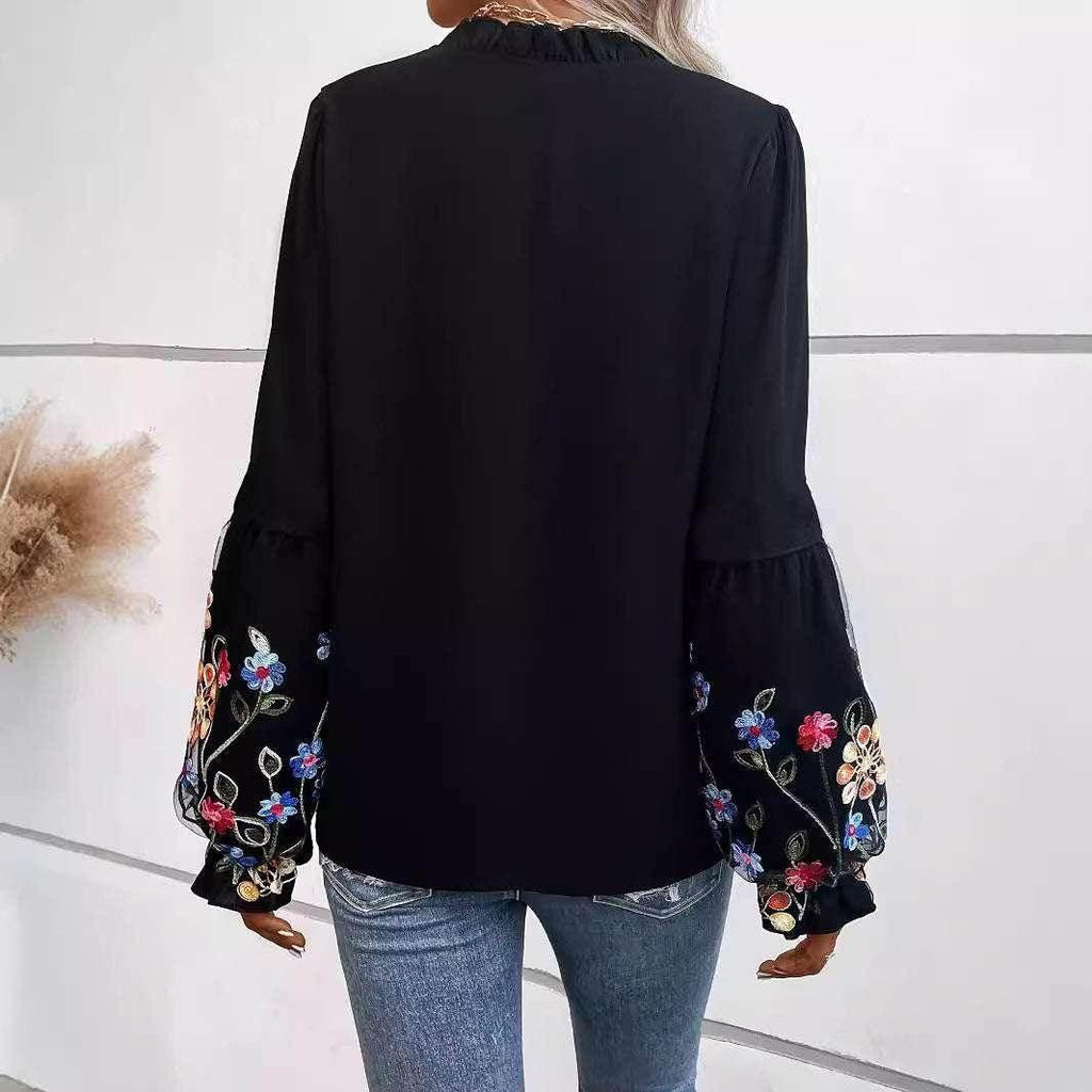 Women's V-Neck Vacation Blouse – Summer Pullover - ZA-Zola