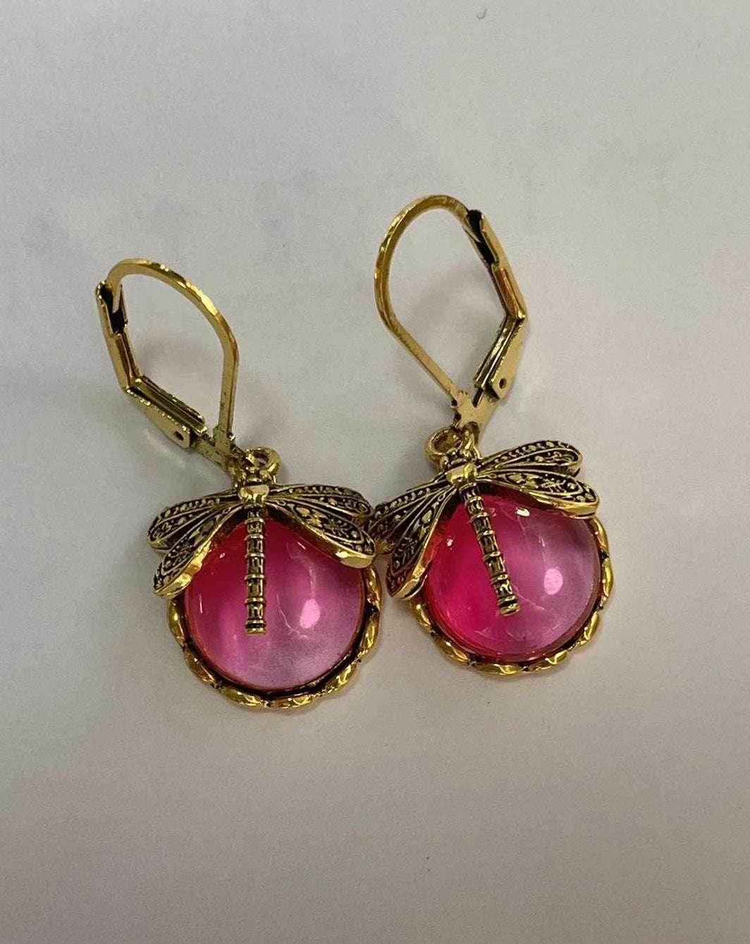 Boho Dragonfly Moonstone Drop Earrings Women - ZA-Zola