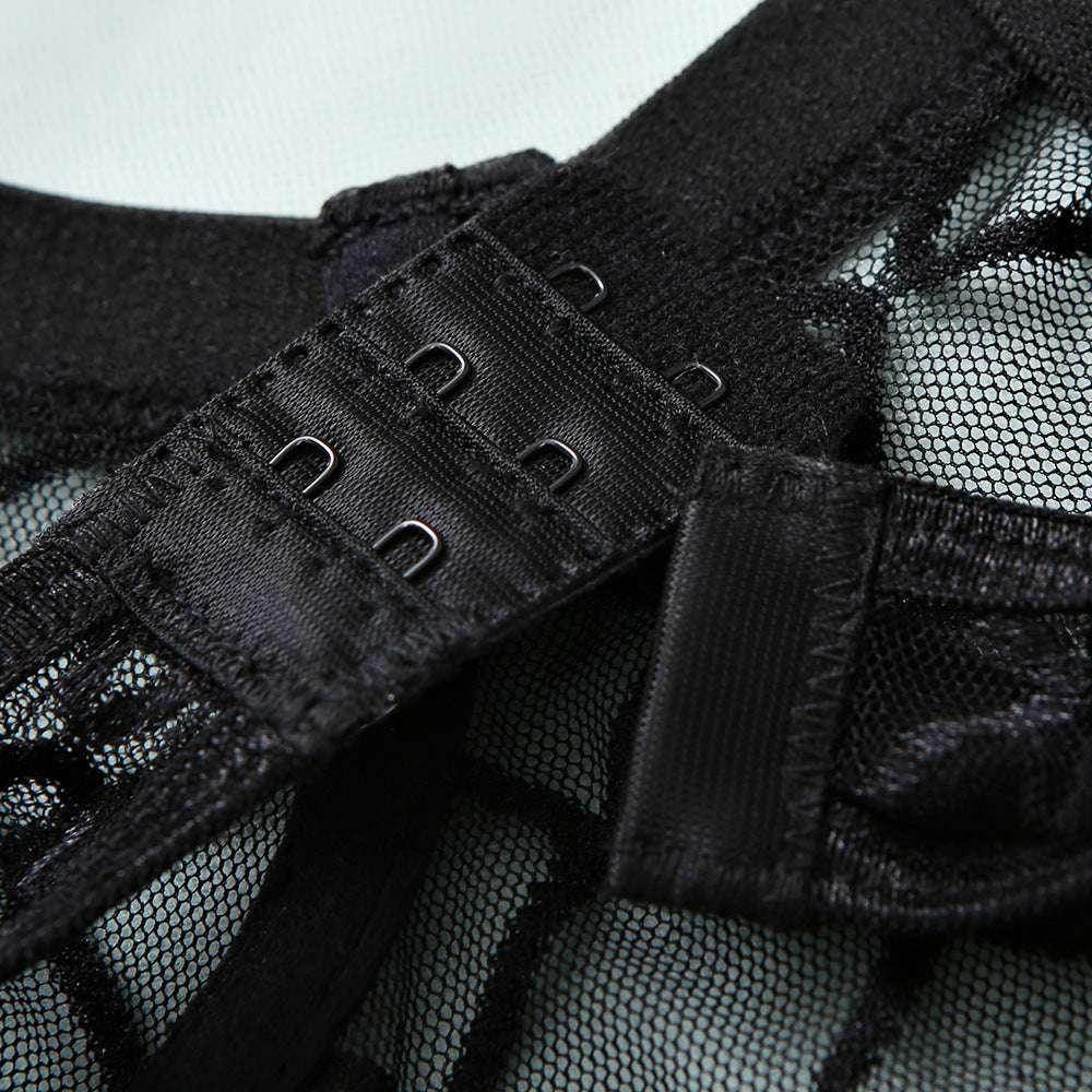 Mesh See-Through Underwear Set with Metal Chain - ZA-Zola