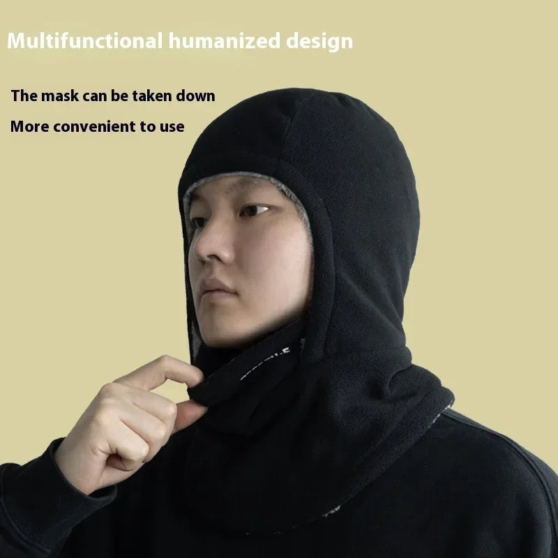 Winter Fleece Hooded Scarf – Windproof Thermal Face Mask Hat - ZA-Zola