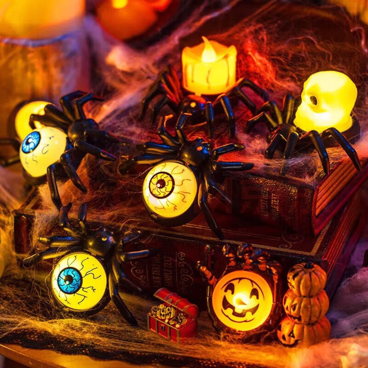 Halloween Pumpkin Spider Candle Light – Creepy Glow - ZA-Zola