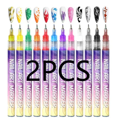 Nail Art Graffiti Pen – 12 Colors Acrylic Paint - ZA-Zola