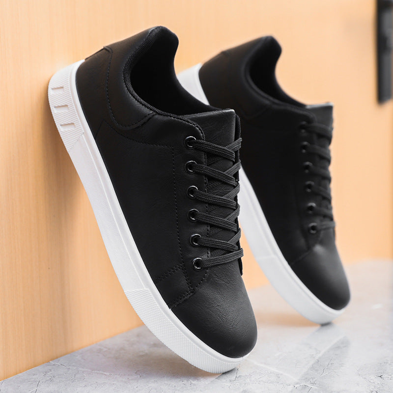 Men’s Fashion Lace-Up Casual Shoes PU Leather Comfortable Sneakers