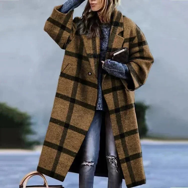 Dragon Phoenix Print Coat for Women – Woolen Long Lapel Jacket - ZA-Zola