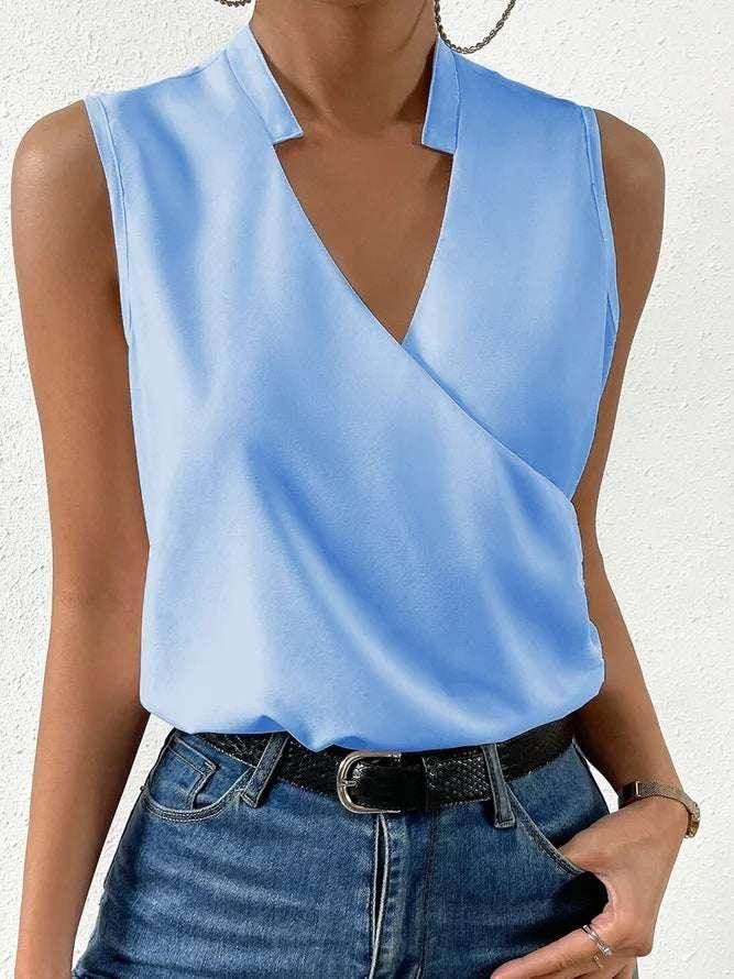 Chic V-Neck Sleeveless Casual Top for Women - ZA-Zola