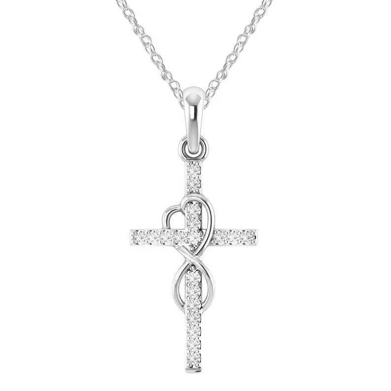 Alloy Diamond Cross Necklace – Stylish & Unisex - ZA-Zola