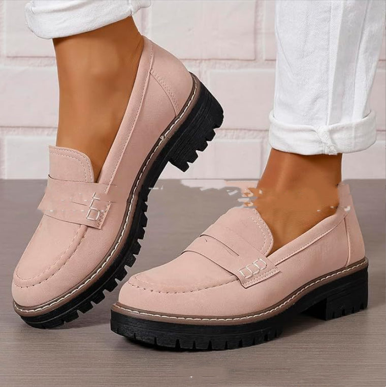 Women’s British Style Matte Flat Shoes Casual Elegant Wear