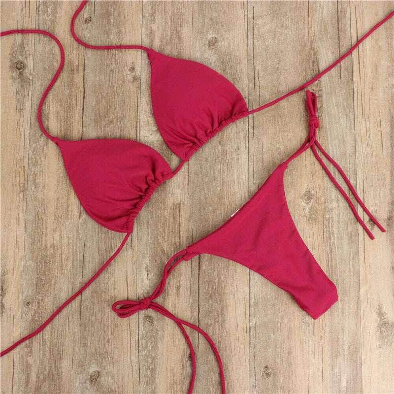 Halter Neck Tie Bikini | Flirty & Comfortable Fit - ZA-Zola